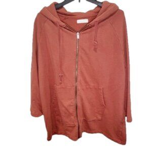 Oak+Fort oversized short sleeve full zip sweater